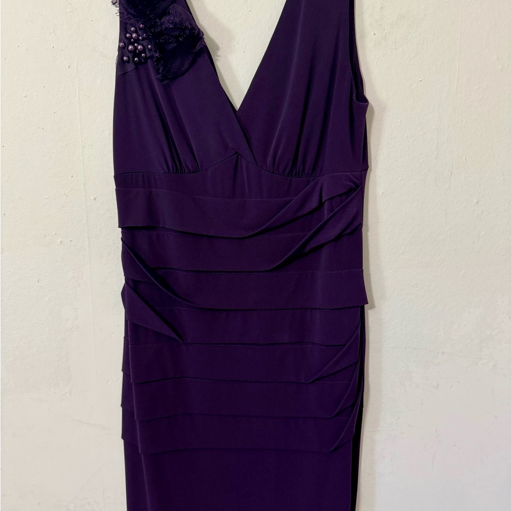 dressbarn Deep Purple Sleeveless Sheath Dress